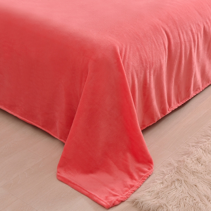 91家纺网 家纺一手货源 找家纺 简爱 2020新款双面法莱绒刺绣四件套 绒miss-夕阳红