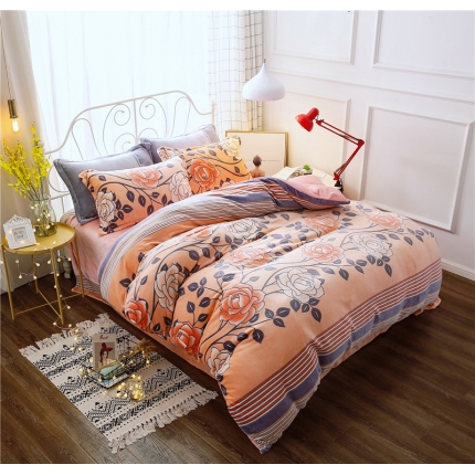 91家纺网 家纺一手货源 找家纺 （总）青竹苑 2018-7D雕花水晶绒四件套