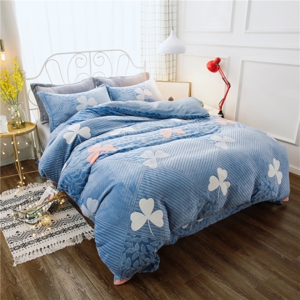 91家纺网 家纺一手货源 找家纺 （总）青竹苑 2018-7D雕花水晶绒四件套