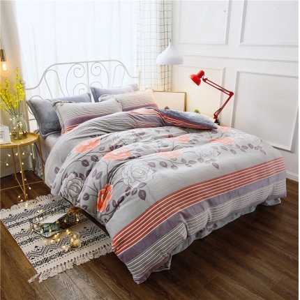 91家纺网 家纺一手货源 找家纺 （总）青竹苑 2018-7D雕花水晶绒四件套