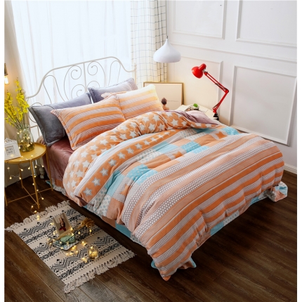 91家纺网 家纺一手货源 找家纺 （总）青竹苑 2018-7D雕花水晶绒四件套