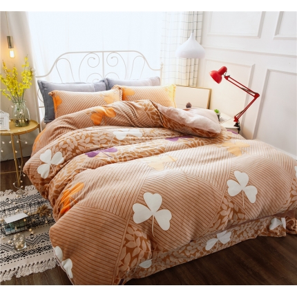 91家纺网 家纺一手货源 找家纺 （总）青竹苑 2018-7D雕花水晶绒四件套