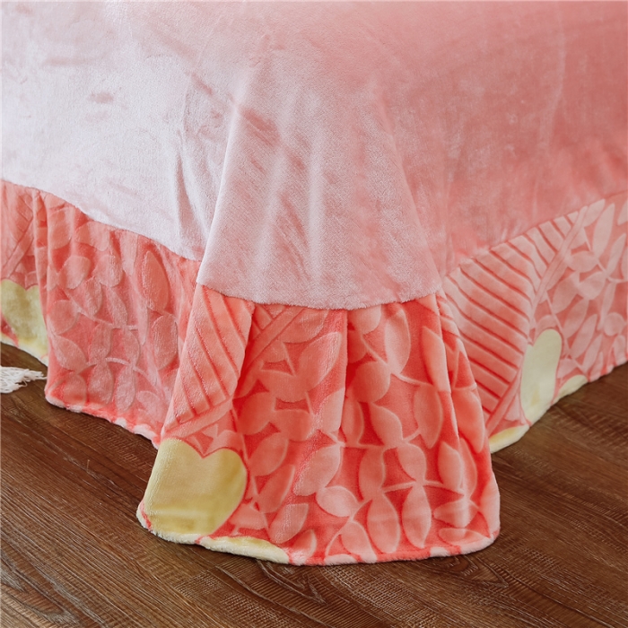 91家纺网 家纺一手货源 找家纺 青竹苑 2018-7D雕花水晶绒四件套 三叶草-玉