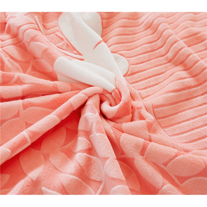 91家纺网 家纺一手货源 找家纺 青竹苑 2018-7D雕花水晶绒四件套 三叶草-玉