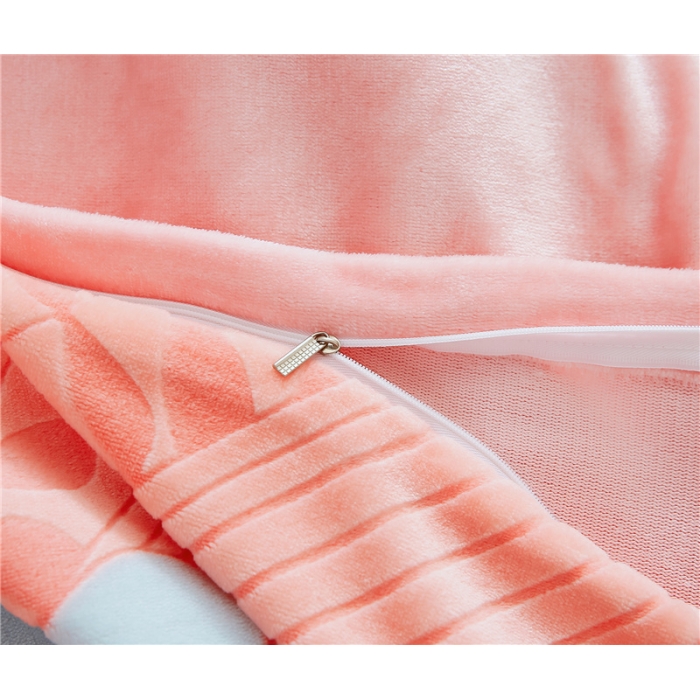 91家纺网 家纺一手货源 找家纺 青竹苑 2018-7D雕花水晶绒四件套 三叶草-玉