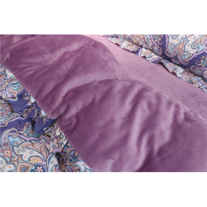 91家纺网 家纺一手货源 找家纺 青竹苑 2018韩版棉加绒全棉法莱绒四件套 塞纳夜曲