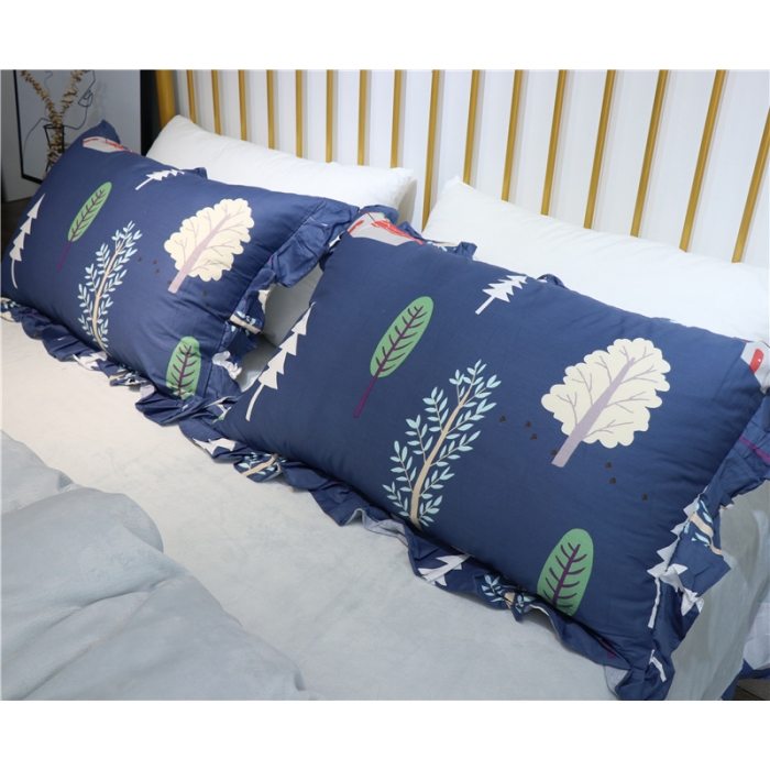 91家纺网 家纺一手货源 找家纺 青竹苑 2018韩版棉加绒全棉法莱绒四件套 森林童话