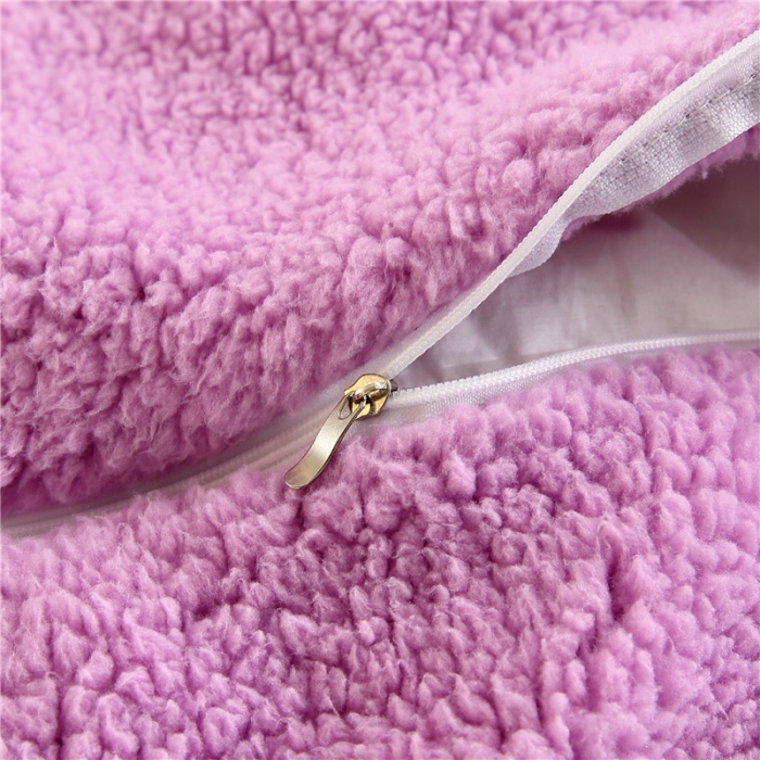 91家纺网 家纺一手货源 找家纺 青竹苑 2018多功能水晶绒羊羔绒双拼床单四件套 高贵紫