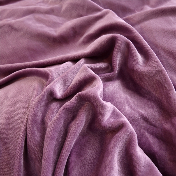 91家纺网 家纺一手货源 找家纺 青竹苑 2018多功能水晶绒羊羔绒双拼床单四件套 高贵紫