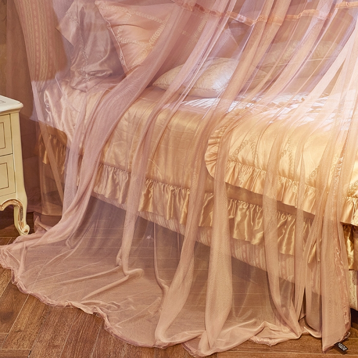 91家纺网 家纺一手货源 找家纺 青竹苑 2019新款D70温馨吊顶蚊帐 奶茶色