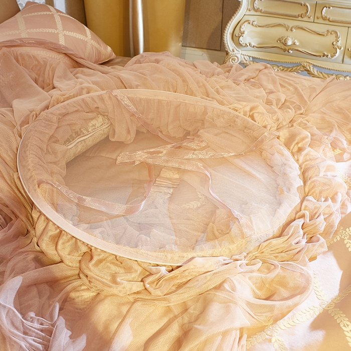 91家纺网 家纺一手货源 找家纺 青竹苑 2019新款D70温馨吊顶蚊帐 奶茶色