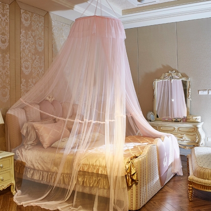 91家纺网 家纺一手货源 找家纺 青竹苑 2019新款D70温馨吊顶蚊帐 嫩粉