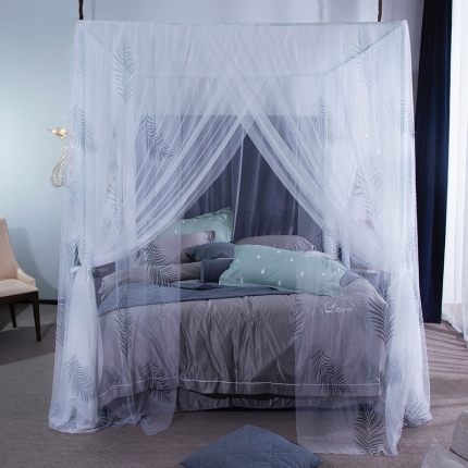 91家纺网 家纺一手货源 找家纺 青竹苑 2019新款L9落地宫廷蚊帐 象牙白