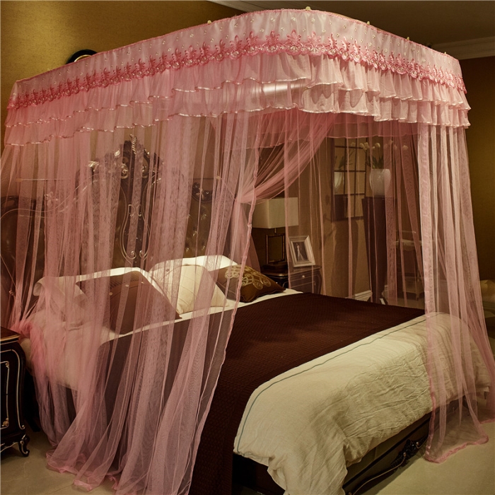 91家纺网 家纺一手货源 找家纺 青竹苑 2019新款G38D铝合金导轨蚊帐 粉色