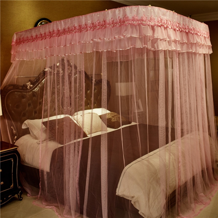 91家纺网 家纺一手货源 找家纺 青竹苑 2019新款G38D铝合金导轨蚊帐 粉色
