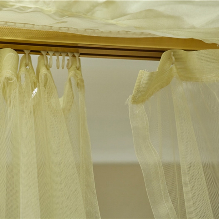 91家纺网 家纺一手货源 找家纺 青竹苑 2019新款G38D铝合金导轨蚊帐 米黄