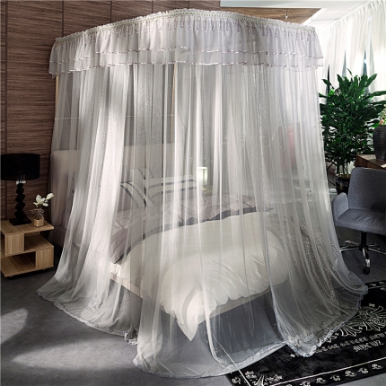 91家纺网 家纺一手货源 找家纺 （总）青竹苑 2019新款水晶灰现代艺术蚊帐