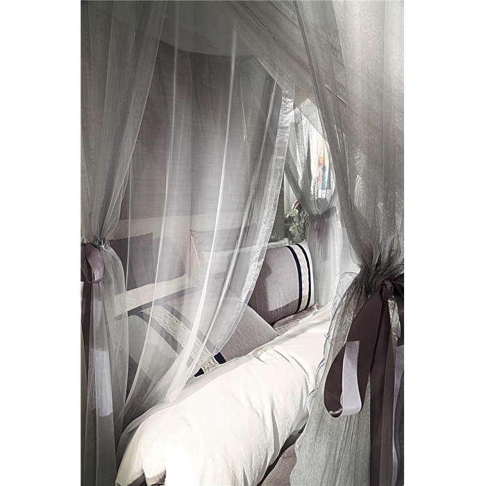 91家纺网 家纺一手货源 找家纺 青竹苑 2019新款水晶灰现代艺术蚊帐 F32双层落地款