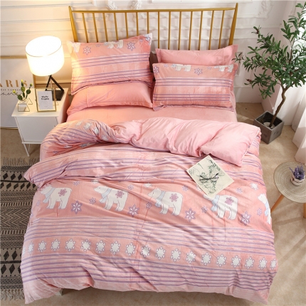 91家纺网 家纺一手货源 找家纺 （总）青竹苑 2019保暖套件6D雕花绒四件套