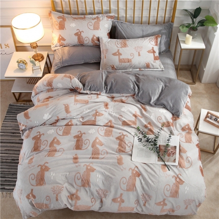 91家纺网 家纺一手货源 找家纺 （总）青竹苑 2019保暖套件6D雕花绒四件套