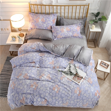 91家纺网 家纺一手货源 找家纺 （总）青竹苑 2019保暖套件6D雕花绒四件套