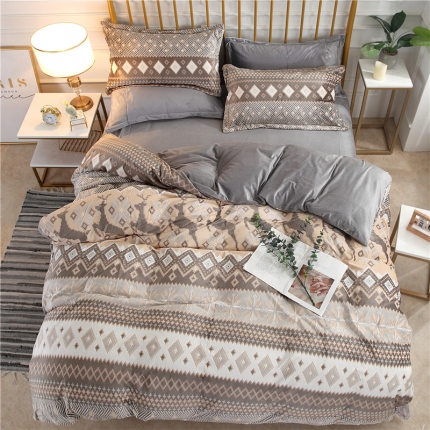 91家纺网 家纺一手货源 找家纺 （总）青竹苑 2019保暖套件6D雕花绒四件套