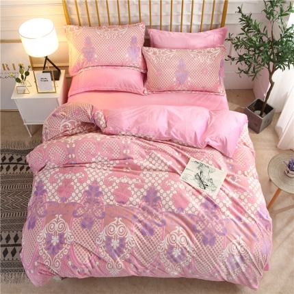 91家纺网 家纺一手货源 找家纺 （总）青竹苑 2019保暖套件6D雕花绒四件套