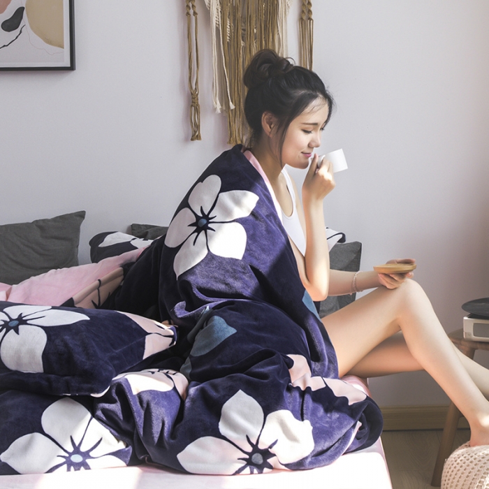 91家纺网 家纺一手货源 找家纺 青竹苑 2019保暖套件牛奶绒四件套床单款 花色佳年