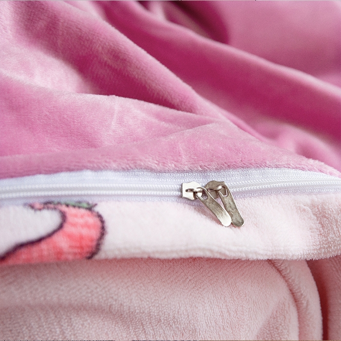 91家纺网 家纺一手货源 找家纺 青竹苑 2019保暖套件牛奶绒四件套床单款 甜心（粉）