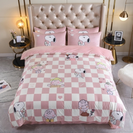 91家纺网 家纺一手货源 找家纺 （总）青竹苑 2019潮网红宝宝绒卡通数码印花保暖四件套