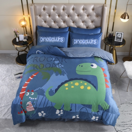 91家纺网 家纺一手货源 找家纺 （总）青竹苑 2019潮网红宝宝绒卡通数码印花保暖四件套