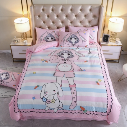 91家纺网 家纺一手货源 找家纺 （总）青竹苑 2019潮网红宝宝绒卡通数码印花保暖四件套