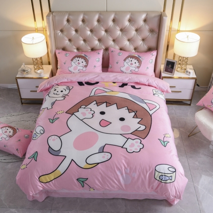 91家纺网 家纺一手货源 找家纺 （总）青竹苑 2019潮网红宝宝绒卡通数码印花保暖四件套