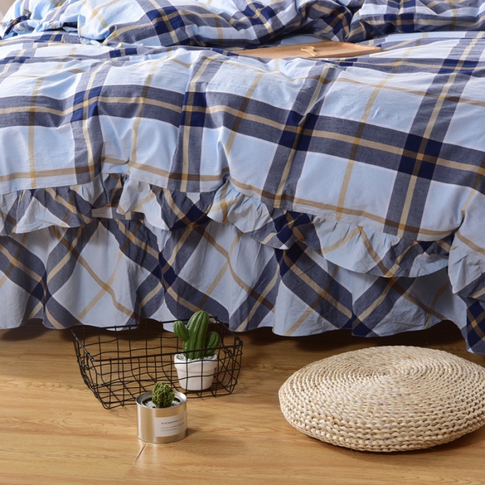 91家纺网 家纺一手货源 找家纺 (总)福丽莱家纺 全棉色织水洗棉四件套1.8m床（床裙款）