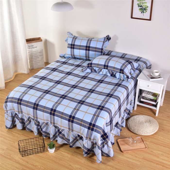 91家纺网 家纺一手货源 找家纺 (总)福丽莱家纺 全棉色织水洗棉四件套1.8m床（床裙款）