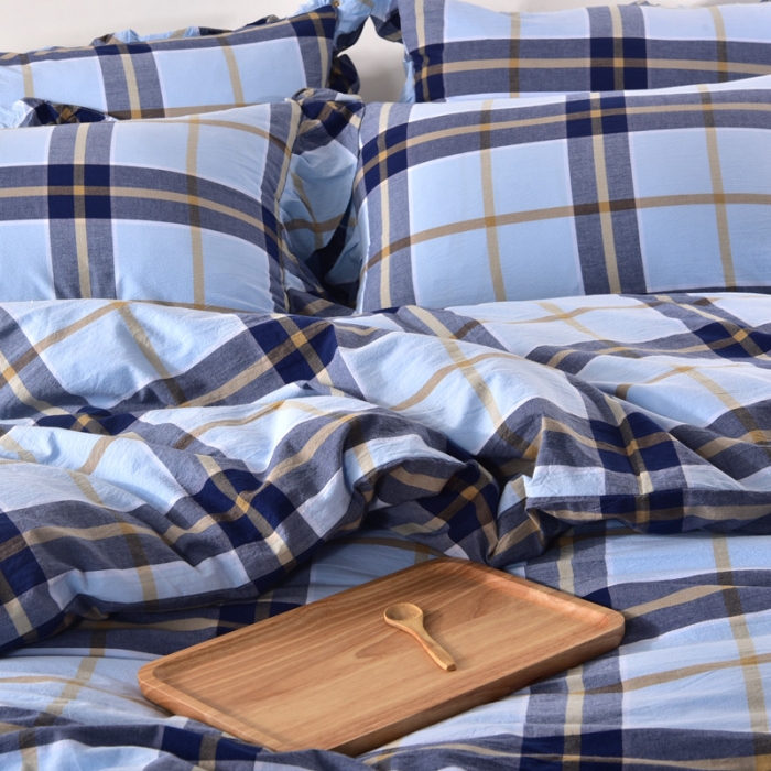 91家纺网 家纺一手货源 找家纺 (总)福丽莱家纺 全棉色织水洗棉四件套1.8m床（床裙款）