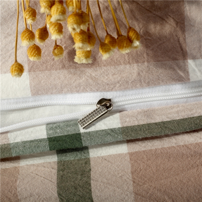 91家纺网 家纺一手货源 找家纺 福丽莱 全棉色织水洗棉四件套1.8m床（床裙款） 丽维斯-绿