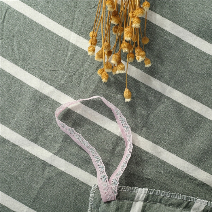 91家纺网 家纺一手货源 找家纺 福丽莱 全棉色织水洗棉四件套1.8m床（床裙款）莫妮卡-绿