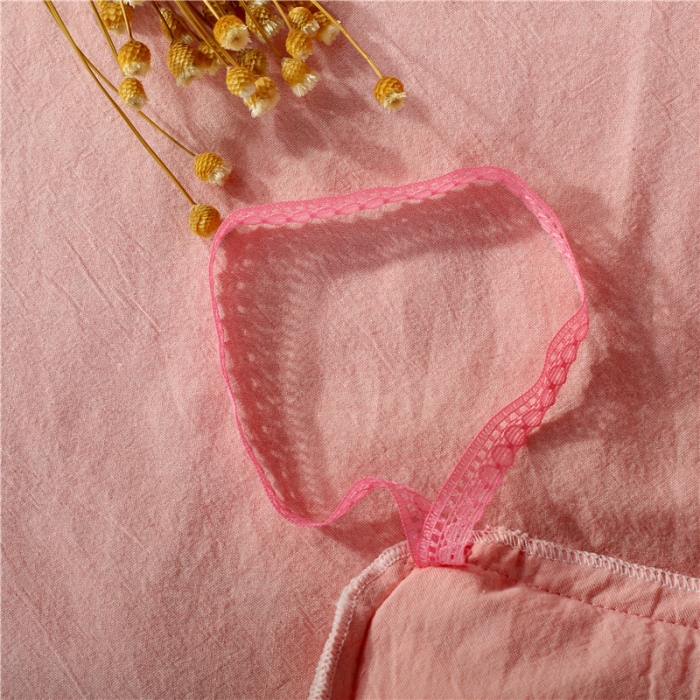 91家纺网 家纺一手货源 找家纺 福丽莱 全棉色织水洗棉四件套1.8m床（床裙款）中粉