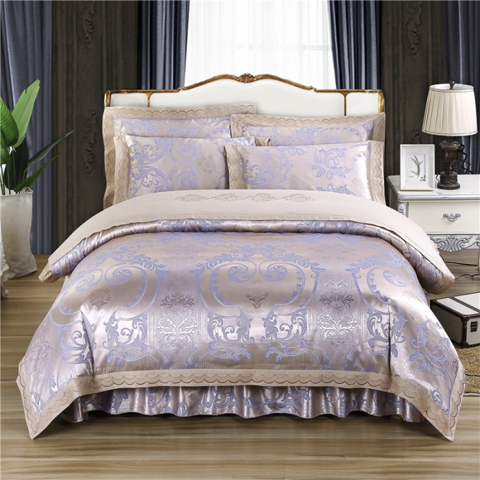 91家纺网 家纺一手货源 找家纺 (总) 福丽莱家纺 2019贡缎提花床裙四件套（单层）