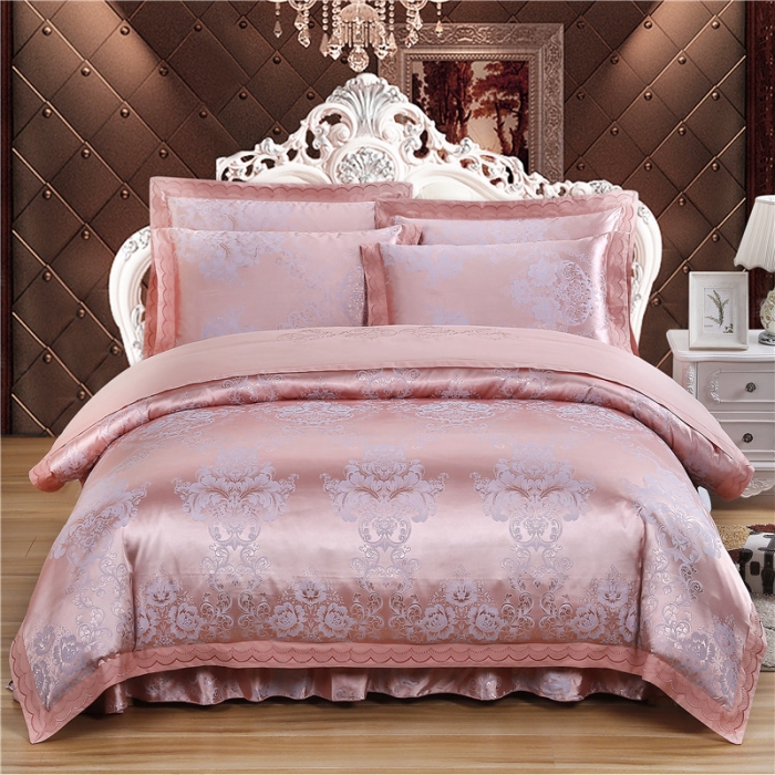 91家纺网 家纺一手货源 找家纺 福丽莱家纺 贡缎提花床裙四件套（单层）菲洛嘉