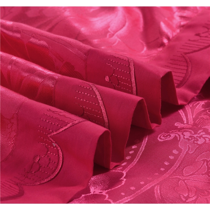 91家纺网 家纺一手货源 找家纺 福丽莱家纺 贡缎提花床裙四件套（单层）国色佳人