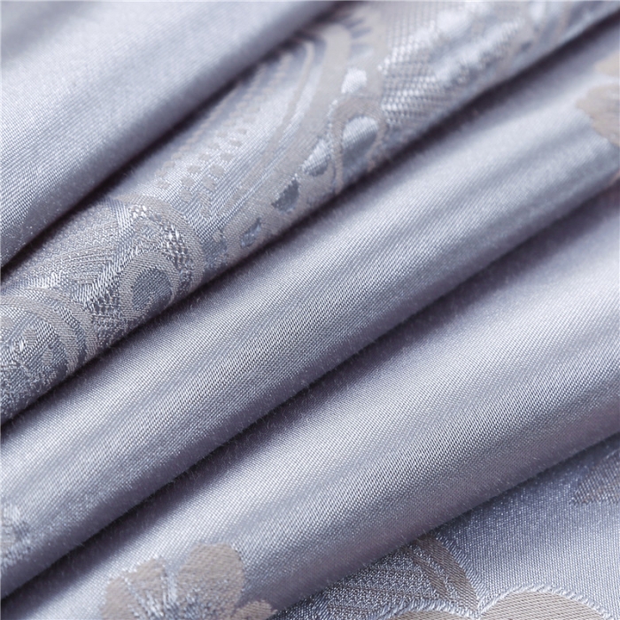 91家纺网 家纺一手货源 找家纺 福丽莱家纺 贡缎提花床裙四件套（单层）花团锦簇-银灰