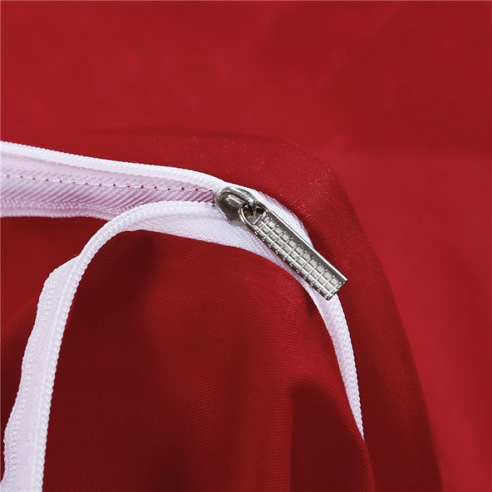 91家纺网 家纺一手货源 找家纺 福丽莱家纺 贡缎提花床裙四件套（单层）暖心芳妍-大红