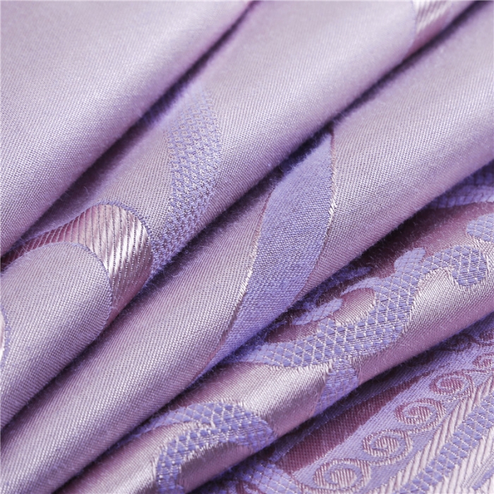 91家纺网 家纺一手货源 找家纺 福丽莱家纺 贡缎提花床裙四件套（单层）浅芳菲-粉紫