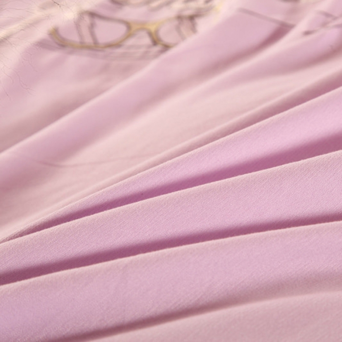 91家纺网 家纺一手货源 找家纺 福丽莱家纺 2019新款针织棉四件套 火鸟魅惑紫