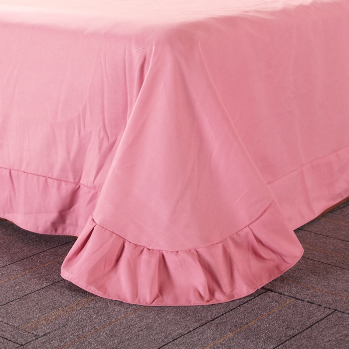 91家纺网 家纺一手货源 找家纺 福丽莱家纺 2019新款针织棉四件套 火鸟红豆沙