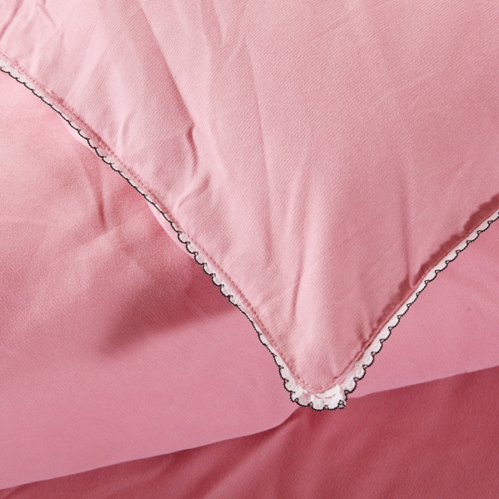 91家纺网 家纺一手货源 找家纺 福丽莱家纺 2019新款针织棉四件套 火鸟红豆沙