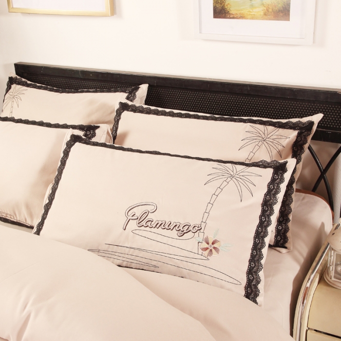 91家纺网 家纺一手货源 找家纺 福丽莱家纺 2019新款针织棉四件套 火鸟卡其驼