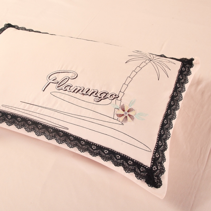 91家纺网 家纺一手货源 找家纺 福丽莱家纺 2019新款针织棉四件套 火鸟浅嫩玉